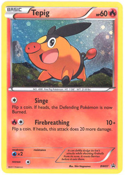 Pokemon Card Promo #BW07 - TEPIG (holo-foil)