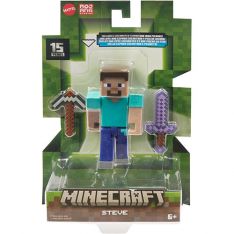 Mattel Minecraft Action Figure - STEVE [Includes Enchanted Sword & Iron Pickaxe] HTN05