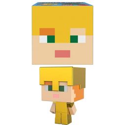 Mattel - Minecraft Mob Head Boxed Mini Figures - ALEX IN GOLD ARMOR (1 inch) HDV96