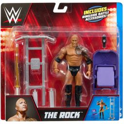 Mattel - WWE Ringside Battle Action Figure Set - THE ROCK w/ Accessories! (HMV87)