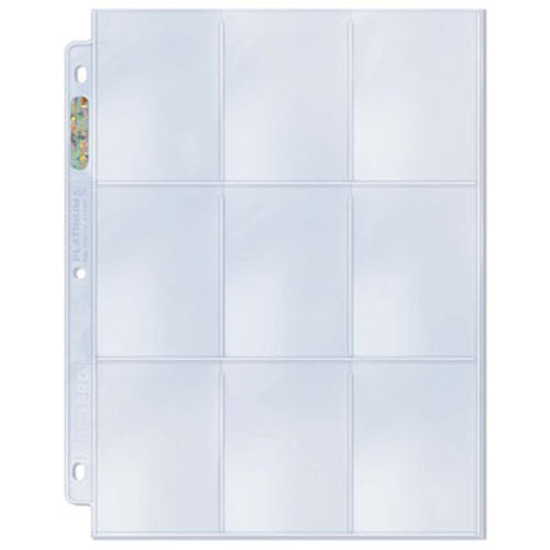 Trading Card Supplies - 9 POCKET PAGES ( 100 Plastic Sheet Pages = Full Box )