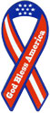 8 x 3.5 CAR RIBBON MAGNET - GOD BLESS AMERICA (Red, White & Blue)