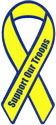 8 x 3.5 CAR RIBBON MAGNET - SUPPORT OUR TROOPS (Yellow)