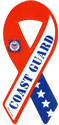 8 x 3.5 CAR RIBBON MAGNET - COAST GUARD (Red, White & Blue)