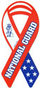 8 x 3.5 CAR RIBBON MAGNET - NATIONAL GUARD (Red, White & Blue)