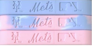 MLB WRISTBAND BRACELETS - NEW YORK METS ( 3 Pack - Female Colors )