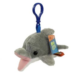 Adventure Planet Plush - Mighty Clips - DOLPHIN (Plastic Key Clip - 3.5 inch)