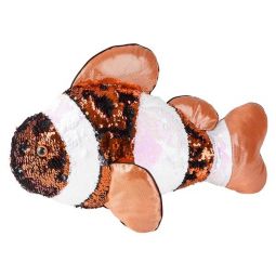 Adventure Planet Sequinimals Plush - CLOWN FISH (Sequin - Orange & Silver) (18 inch)
