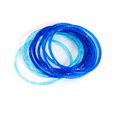 Round Rubber Bracelets - BLUE w/Glitter ( 12 pack )