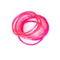Round Rubber Bracelets - PINK w/Glitter ( 12 pack )