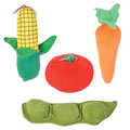 Generic Value Plush - Vegetable - SET OF 4 (Corn, Tomato, Carrot, Pea Pod)