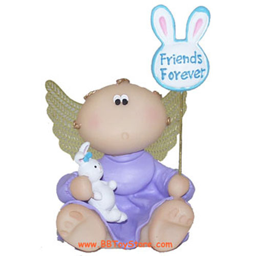 Russ Angel Cheeks Figurine - FRIENDS FOREVER (with Bunny)