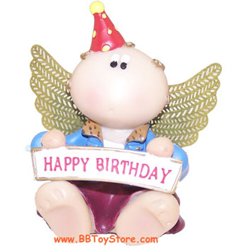 Russ Angel Cheeks Figurine - HAPPY BIRTHDAY ( BOY )