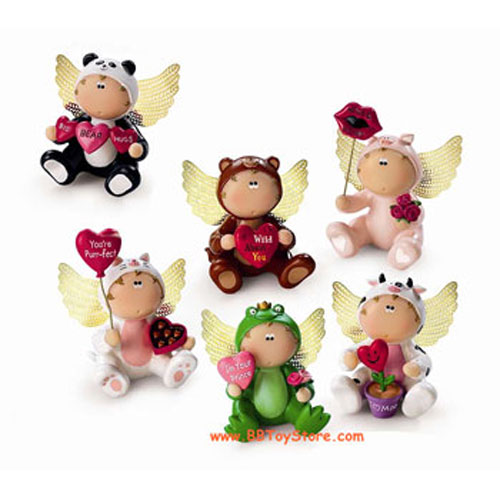 Russ Angel Cheeks Figurine - VALENTINE'S Series 1 - ( Complete Set of 6 )