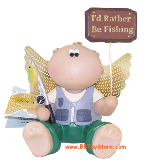 Russ Angel Cheeks Figurine - I'D RATHER BE FISHING