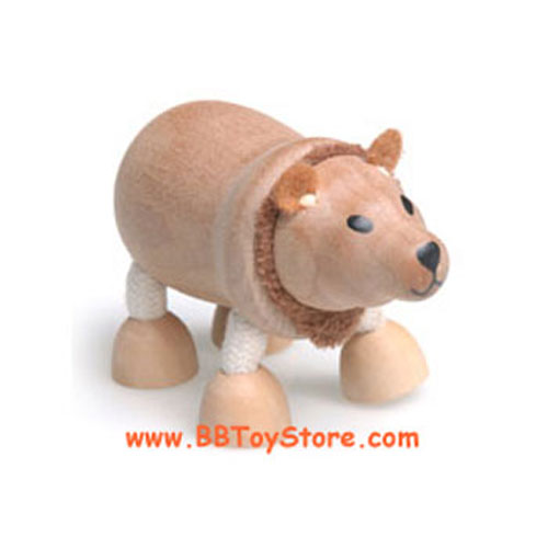 Anamalz - Posable Wooden Animals - BROWN BEAR