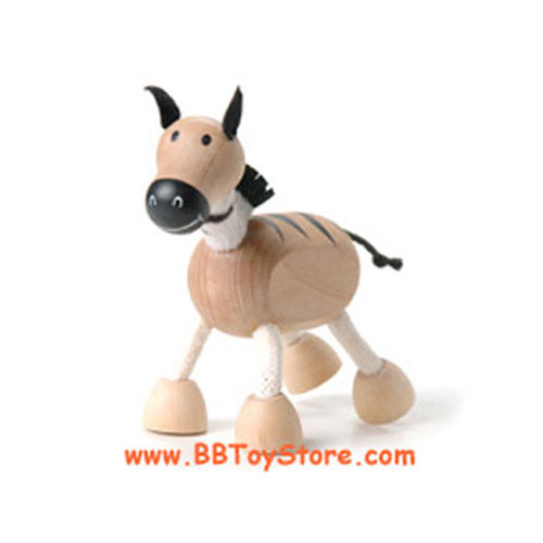 Anamalz - Posable Wooden Animals - ZEBRA