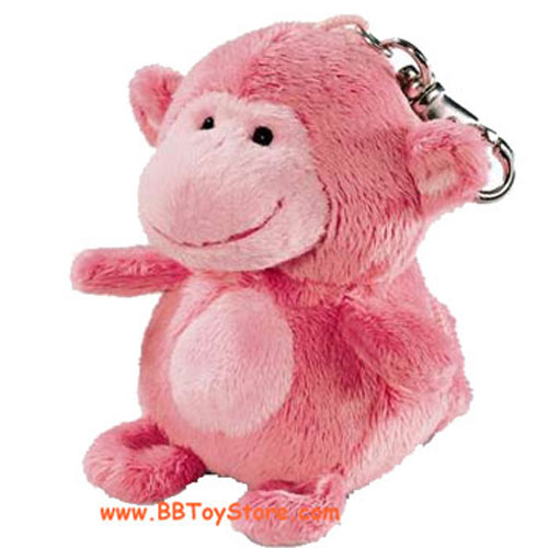 Russ Plush - Backpack Clips - PINK MONKEY (4 inch)