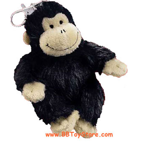 Russ Plush - Backpack Clips - MONKEY (Black) (4 inch)