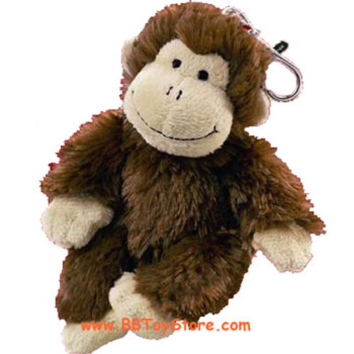 Russ Plush - Backpack Clips - MONKEY (Brown) (4 inch)