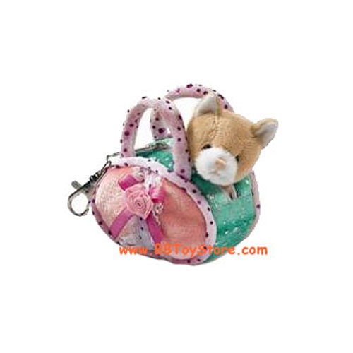 Russ Plush - Backpack Clips - TAN CAT (w/ Carrier Bag) (4 inch)