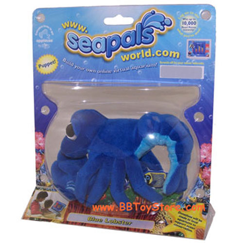 Russ SeaPals Virtual Plush Pet Finger Puppet  - BLUE LOBSTER