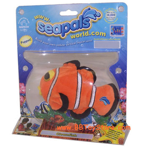 Russ SeaPals Virtual Plush Pet Finger Puppet  - CLOWNFISH