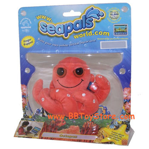 Russ SeaPals Virtual Plush Pet Finger Puppet  - OCTOPUS
