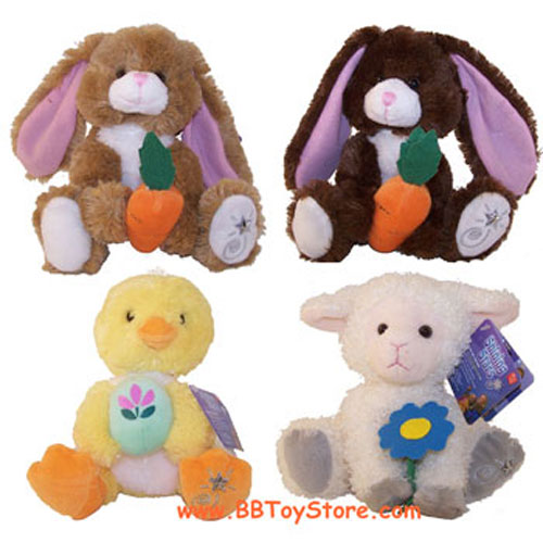 Russ Shining Stars Plush - EASTER 2008 SET OF 4 (Honey Bunny, Chocolate Bunny, Chick & Lamb)