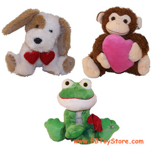 Russ Shining Stars Plush - VALENTINE'S DAY 2008 SET OF 3 (Monkey, Frog & Dog)