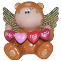 Russ Angel Cheeks Figurine - VALENTINE BEAR (Bear Hugs For You)