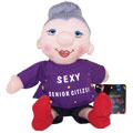 Russ Plush - Geezer Doll - WOMAN (Purple Shirt - Sexy Senior Citizen)