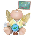 Russ Angel Cheeks Figurine - WORLD'S BEST TEACHER (Man)