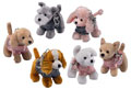 Russ Plush - Backpack Clips - SET OF 6 BEST DRESSED DOGS (4 inch)