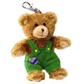 Russ Plush - Backpack Clips - CORDUROY TEDDY BEAR (4 inch)