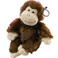 Russ Plush - Backpack Clips - MONKEY (Brown) (4 inch)