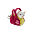 Russ Plush - Backpack Clips - WHITE CAT (w/ Carrier Bag) (4 inch)