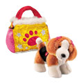 Russ Plush - Fancy Schmancy - BEAGLE Dog with Pet Purse (Makes Noise - 8 inch)