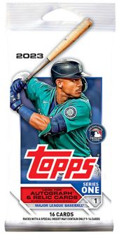 Topps Major League Baseball (MLB) Trading Cards 2023 Series One - PACK (16 Cards)