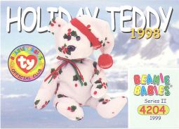 TY Beanie Babies BBOC Card - Series 2 Common - 1998 HOLIDAY TEDDY