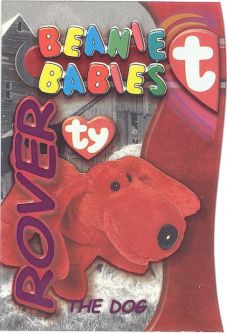TY Beanie Babies BBOC Card - Series 3 - Beanie/Buddy Left (MAGENTA) - ROVER the Dog