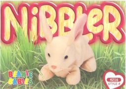 TY Beanie Babies BBOC Card - Series 4 Common - NIBBLER the Bunny