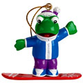 Webkinz Figurine - Holiday Ornament - MAJOR AIR SNOWBOARDING FROG