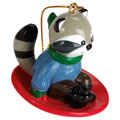 Webkinz Figurine - Holiday Ornament - SLIPPERY SLOPES RACCOON