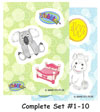 Webkinz Trading Card - COMPLETE ALL DRESSED UP STICKER SET (DU3 - #1-10)