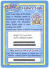 Webkinz Trading Card - Series 1 - FEATURE CODE (w/ 2 Feature Codes)