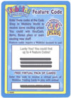 Webkinz Trading Card - Series 1 - FEATURE CODE (w/ 3 Feature Codes)