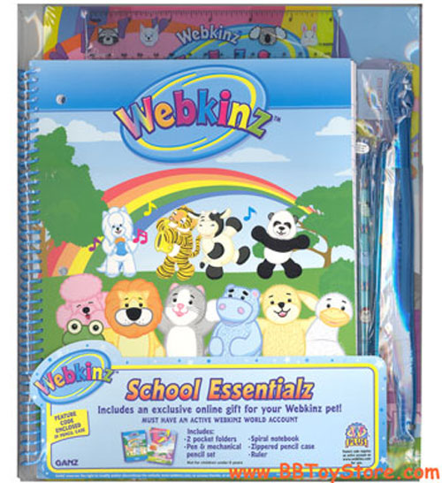 Webkinz Accessories - School Essentialz (2 Folders, Pen, Pencil, Notebook, Ruler & more)