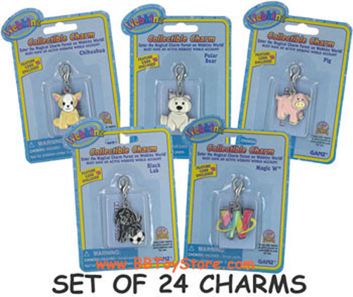 Webkinz Collectible Charms - COMPLETE SET OF 24