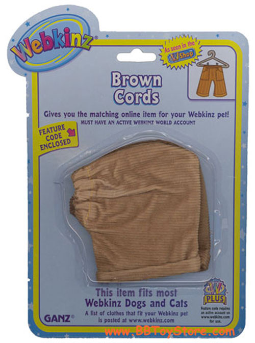 Webkinz Clothing - BROWN CORDS